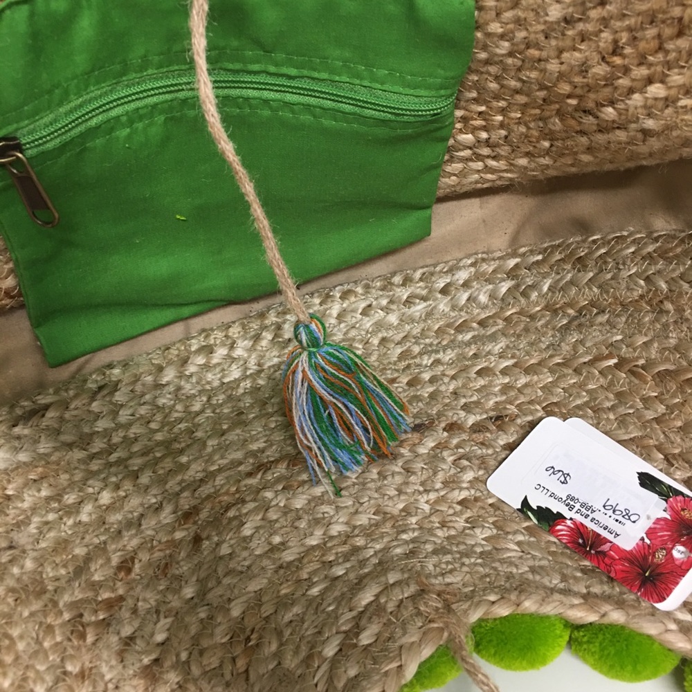 America and Beyond embroidered rattan straw tote - Picture 8 of 8
